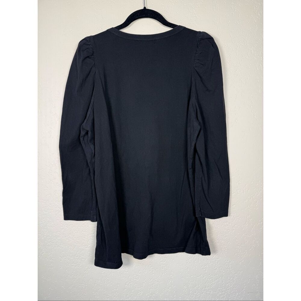 Pomander Place Vesty Black Puff Sleeve Crew Neck Top - Picture 3 of 7